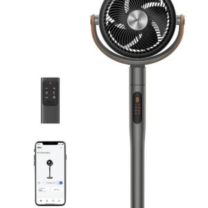 Dreo Pedestal Fan with Remote, PolyFan 513S, 43'' Quiet Standing Fan for Home Bedroom, 120°+105° Smart Oscillating Floor Fans with Wi-Fi/Voice Control, Works with Alexa/Google,...