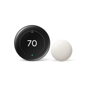 Google Nest Learning Thermostat (4th Gen, 2024) with Nest Temperature Sensor - Energy Saving Smart Thermostat with Adaptive Eco - Works with Alexa and Google Home App - Polished...