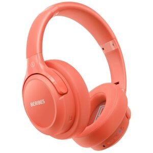 Bluetooth Headphones Over Ear,BERIBES 65H Playtime and 6 EQ Music Modes Wireless with Microphone,HiFi Stereo Foldable Lightweight Headset, Deep Bass for Home Office Outdoors...