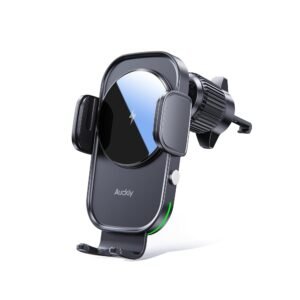 Auckly Qi 15W Car Phone Holder Wireless Charger, [270 ° Automatic Clamping], Wireless Car Charger Mount, Air Vent, for iPhone 11 12 13 14 15 16 Series & Samsung, Electromagnetic...