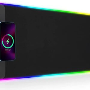 GIM Wireless Charging RGB Gaming Mouse Pad 15W, LED Mouse Mat 800x300x4MM, 10 Light Modes Extra Large Mousepad Non-Slip Rubber Base Computer Keyboard Mat for Gaming, MacBook,...