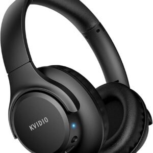 KVIDIO Bluetooth Headphones Over Ear, 65 Hours Playtime Wireless Headphones with Microphone, Foldable Lightweight Headset with Deep Bass,HiFi Stereo Sound for Travel Work PC...