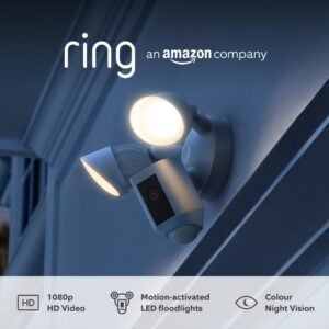 Ring Floodlight Cam Wired Plus | Outdoor Security Camera 1080p HD Video, LED Floodlights, Siren, Wifi, Hardwired | alternative to CCTV system | 30-day free trial of Ring Home |...
