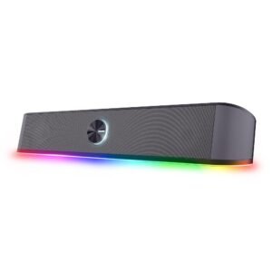 Trust Gaming GXT 1619 Rhox RGB Illuminated Soundbar, PC Speakers, 12W Peak Power, USB Powered Sound Bar, 3.5mm Jack, Plug and Play, Stereo PC Soundbar for Desktop, Laptop,...