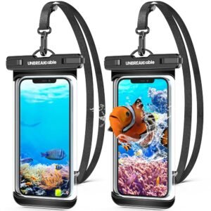 UNBREAKcable Waterproof Phone Case, 2-Pack IPX8 Universal Waterproof Phone Pouch Dry Bag for iPhone 16 15 14 13 12 11 Pro Max XR X XS SE 2022 Samsung S24 S23 S22 S21 Ultra...